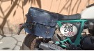 For Royal Enfield Bear 650 Canvas and Leather Pannier Bags Navy Blue With Saddle Stays - SPAREZO